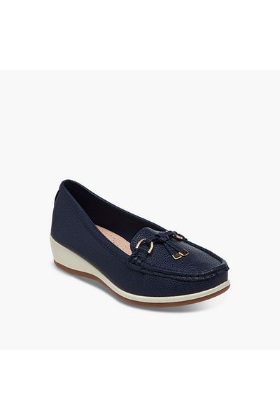 Le Confort Le Confort Textured Slip-On Comfort Loafers with Tassel and Wedge Heel