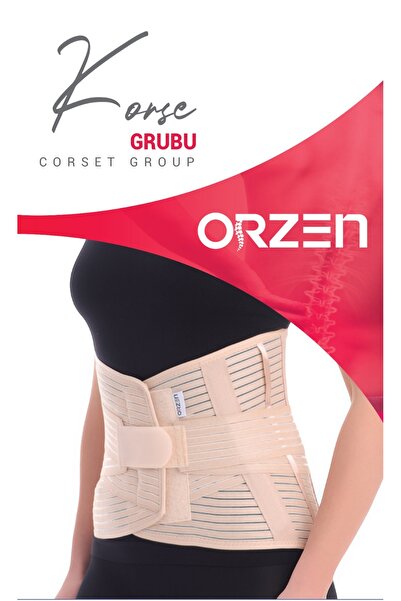 ORZEN Çelik Balenli Korse Lumbostad (26CM) Ortopedik Korse Bel Korsesi