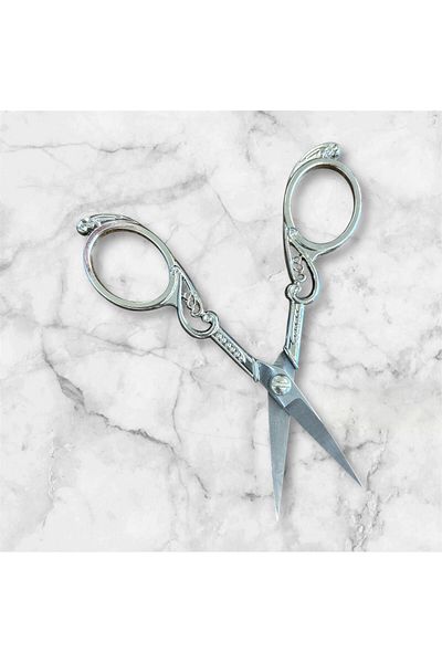 OZN AKSESUAR Silver Color Embroidery Scissors for Engagement and Ribbon Opening - Special Day Merasimli