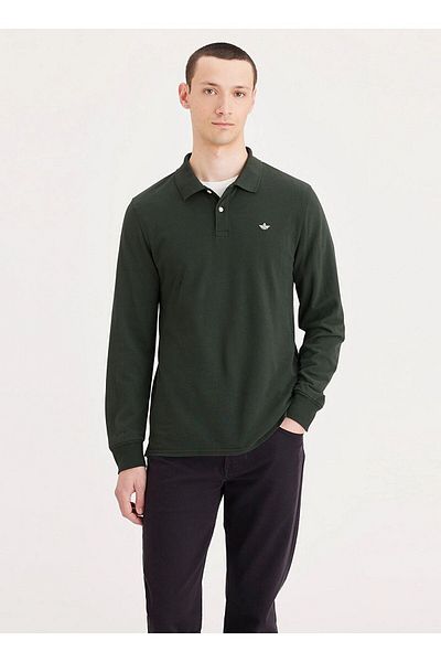 Dockers By Gerli Ανδρικό φούτερ Green Slim Fit Polo Neck - Μακρυμάνικο A3147-0010