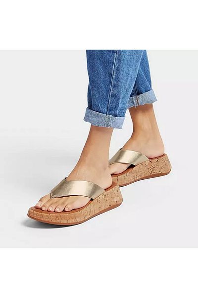 Fitflop Γυναικείες σαγιονάρες Fmode Flatform Fitflop χρυσές