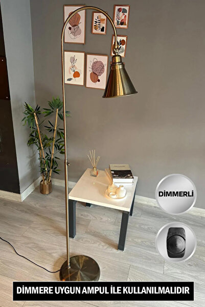 Bamyum Dimmerli Eskitme Lambader Hareketli Başlık Modern Dekoratif Metal Oturma Odası Çalışma Odası Zemin