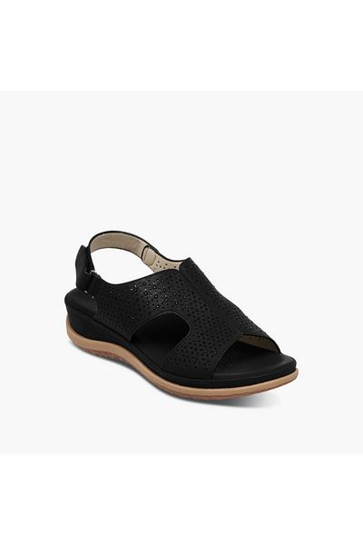 Le Confort Le Confort Laser Cut Detail Strap Sandals with Hook and Loop Closure
