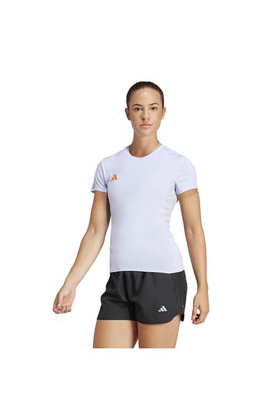 adidas Tricou albastru cu gât rotund pentru femei Adizero E