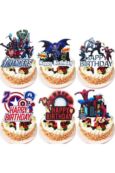 ZHUYUN Set of 6 Cake Decorations, Multicolor