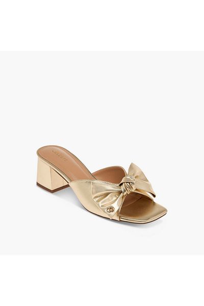 Celeste Women's Bow Detail Slip-On Sandals with Block Heels - J06005-007