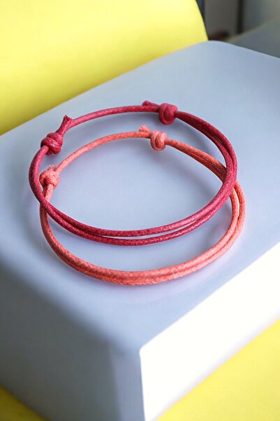 LA TINY AKSESUAR قطعتان من سوار حبل قابل للتعديل للجنسين، سوار هدية