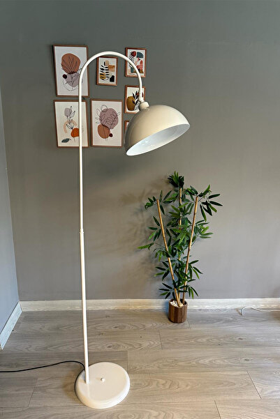 Bamyum Dimmerli Işığı Ayarlanabilen Işığı Artırılıp Azaltılabilen Beyaz Hareketli Başlık Metal Lambader