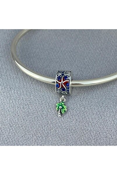 My Story Yazılı Sahil Klips Gümüş Charm