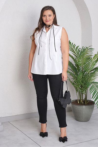 Büyük Moda Sleeveless Poplin Shirt