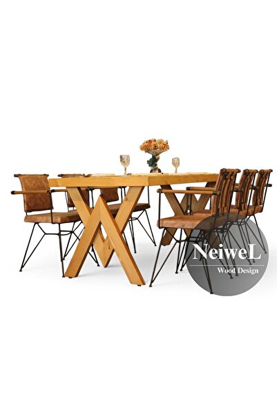 Neiwel Hias Doğal Ahşap Yemek Masası-100-180