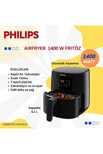 Philips %90 daha az yağla Essential Airfryer  4.1 LT 1400 W Fritöz