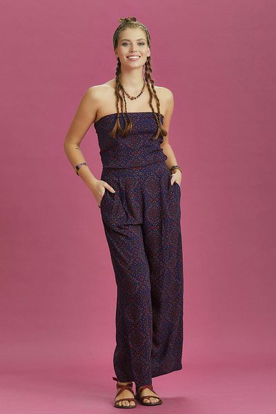 Los banditos Wide Leg Strapless Jumpsuit
