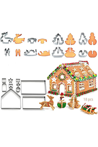 Anyingkai Комплект от 18 форми за коледна торта Anyingkai, неръждаема стомана...