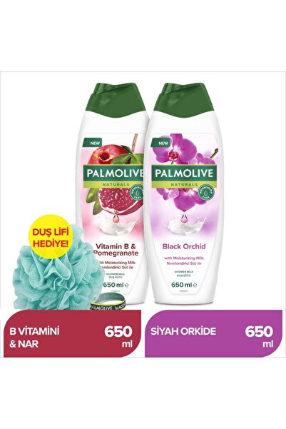 Palmolive Naturals Nemlendirici Süt ile Siyah Orkide 650ml Duş Jeli + B Vitam...