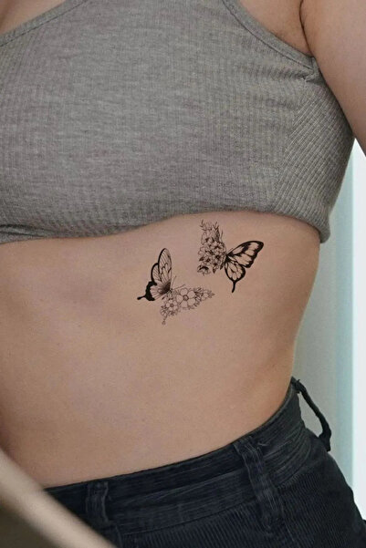 Miyoste Gerçek Dövme Görünümlü Bel Ve Sırt Kelebek Modeli 3 Boyutlu Tattoo