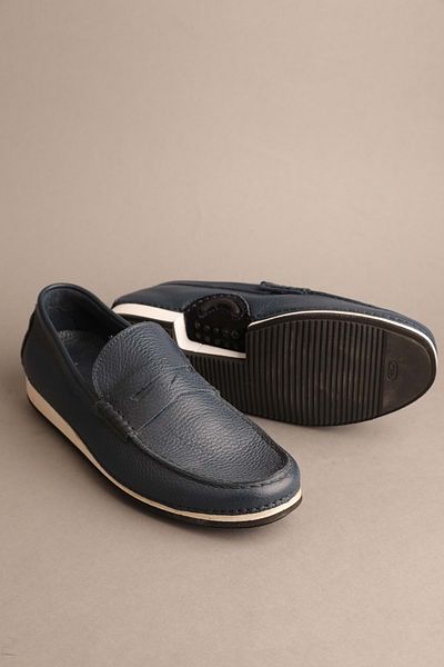 Gondol Loafer clasic pentru bărbați din piele naturală bleumarin 41 Ttx.20180
