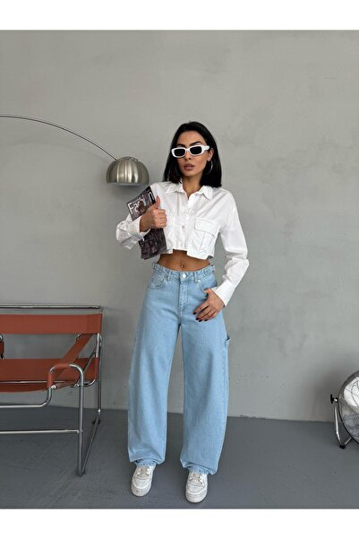 Zeo Basic Nastavitelné balonové kalhoty CARPANTER FRESH BLUE JEAN