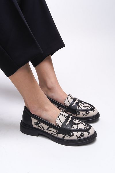 Riccon Safthaela Women's Loafer 0012452   Black Beige