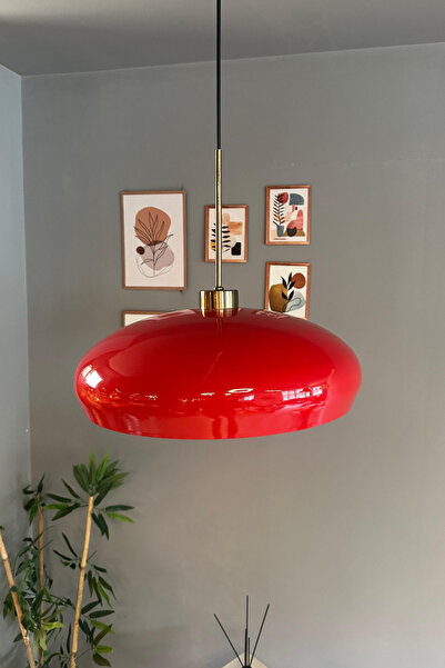 Bamyum Estrela Kırmızı Tekli Avize İnce Eskitme Başlık Iç Mekan Aydınlatma Dekoratif Mutfak Cafe Salon