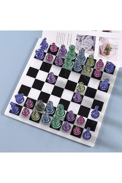Generic Resin art chess pcs silicone mold F-592