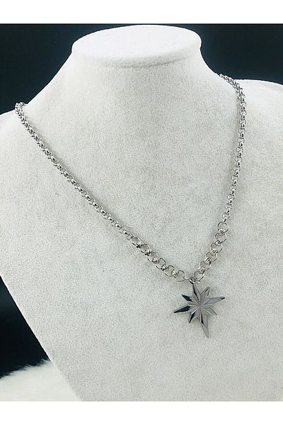 DS DİAMONDSHOP Star Model New Season Steel Necklace