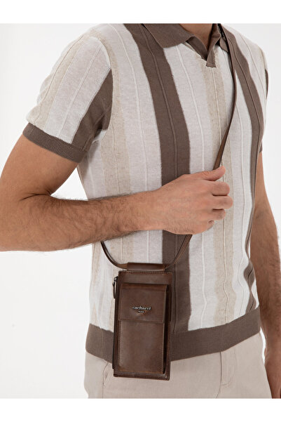 Cacharel Men's Brown 100% Leather Shoulder Bag 50305340-Vr029