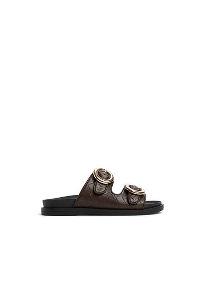 Call it Spring Dark Brown Taliah Flat Sandals For Women