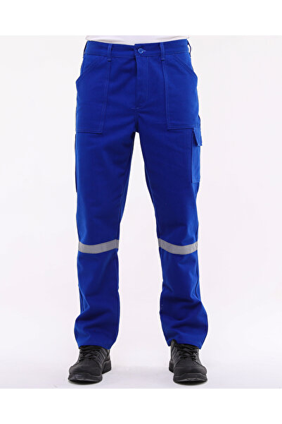 Çamdalı İş Elbiseleri 7/7 Gabardin Kışlık Saks Mavi Işçi Pantolonu Kalın Reflektörlü Iş Pantolonu