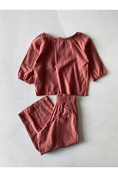 SONGÜLBERİK Female Child Linen Suit