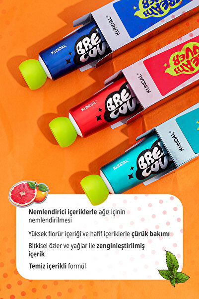 Kundal Bitkisel Özlü, Nane Aromalı Diş Macunu Deep Breath Cover Toothpaste (MUSCAT MİNT)