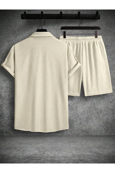 Altamira Set de pantaloni scurți pentru bărbați, bej, cu mânecă scurtă