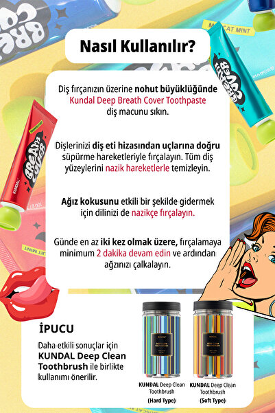 Kundal Bitkisel Özlü, Nane Aromalı Diş Macunu Deep Breath Cover Toothpaste (MUSCAT MİNT)