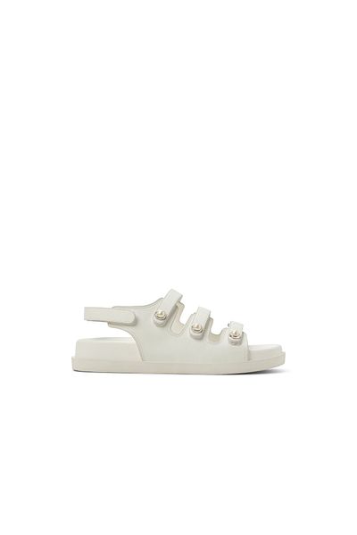 Call it Spring White Pearlle Flat Sandals For Women