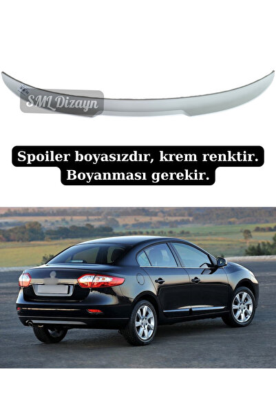 SML Dizayn Renault Fluence Spoiler Bagaj üstü Yarasa Spoyler Spoylır Boyasız Plastik 2009-2016