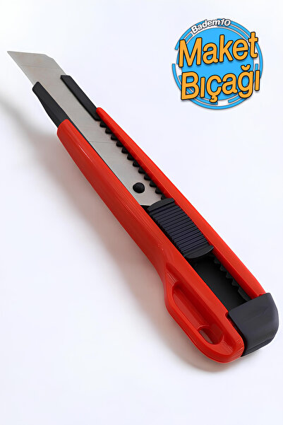 Badem10 Plastik Kalın Maket Bıçağı Kırtasiye Halı Bıçağı Bıçak 16 cm