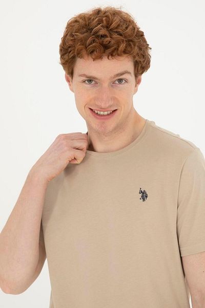 U.S. Polo Assn. Ανδρικό ανοιχτό χακί Basic T-Shirt TEKSPOR 179551 .1