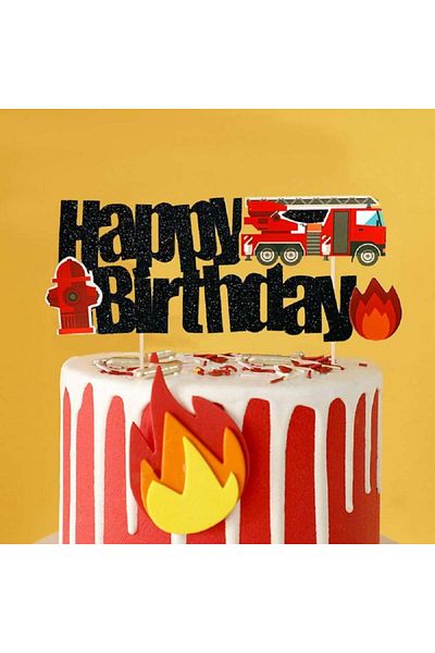 JeVenis JeVenis cake decoration, cardboard, black/red, 12.7 x 8.8 cm