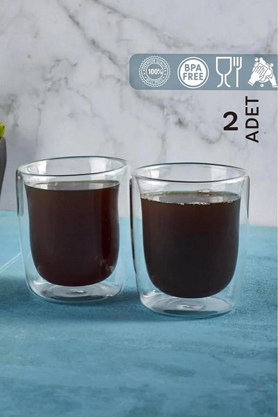 HOMENIVA 2 Double Walled Glass Americano Glasses
