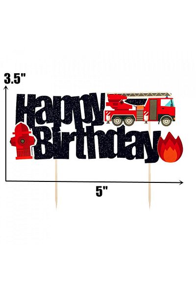 JeVenis JeVenis cake decoration, cardboard, black/red, 12.7 x 8.8 cm