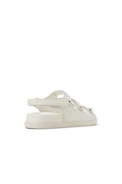 Call it Spring White Pearlle Flat Sandals For Women