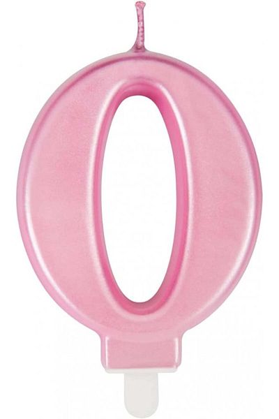 Uvtqssp Cake candle number 0 UVTQSSP, wax, pink, 8 cm
