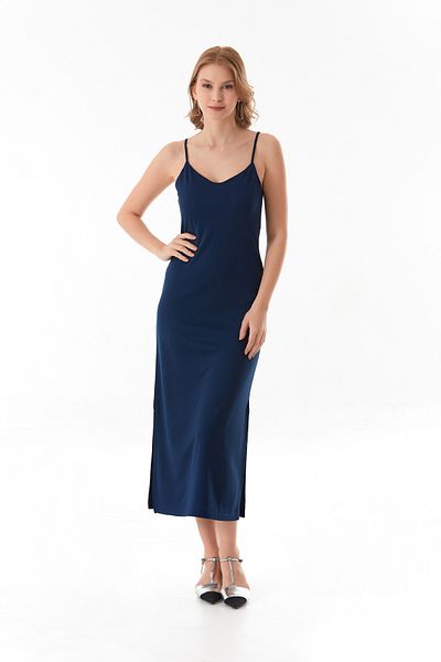Fulla Moda Βασικό φόρεμα με σχισμή Modal