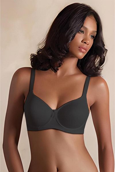 Yeni İnci Women's Black Underwire Compressor Minimizer Bra 1950