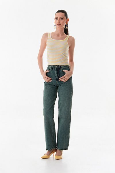 Fulla Moda Striped U Neck Body