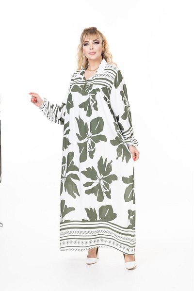 mervemoda γυναικείο μακρυμάνικο plus size υφαντό καλοκαιρινό μακρυμάνικο φόρεμα