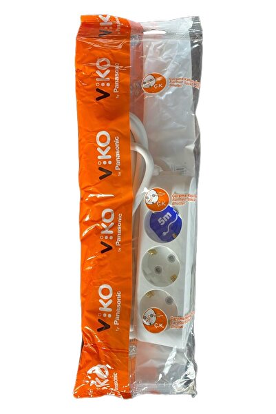 VİKO Viko üçlü priz 5 metre (topraklı - çk korumalı)