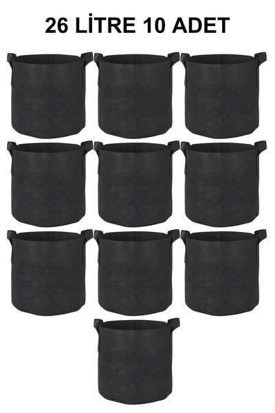 Grow Wizard Kumaş Saksı Pot 26 Litre 10 Adet