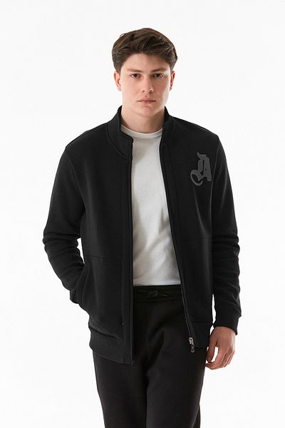 Fulla Moda Φούτερ με γιακά με φερμουάρ με 3 κλωστές