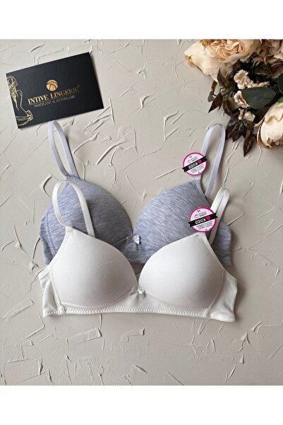 İntive Lingerie Sutien de antrenament din 2 piese pentru fetiță, 100% bumbac,...